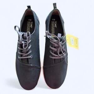 TOMS Men's Size 14 Canvas Blue Charcoal Sneakers